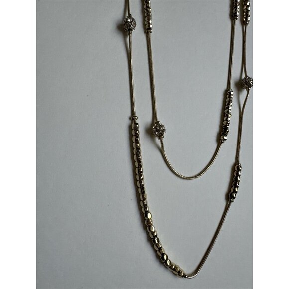 2/$18‎ SALE! Chicos Necklace Jewelry 2 Strand Gold Long Beaded Sparkle Boho - Picture 5 of 7